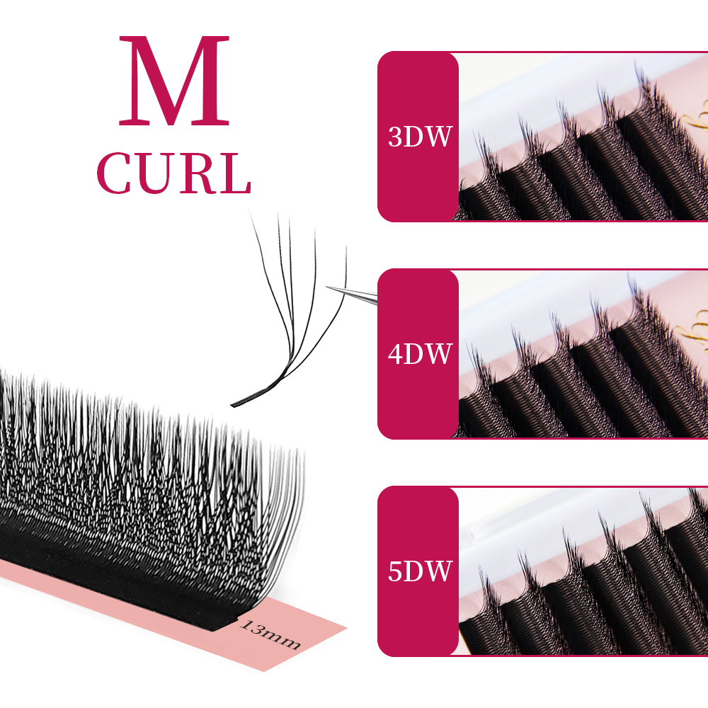 Goddess W3D 4D 5D M Curl Eyela - đánh giá và giá Eyelash Extension Human Hair